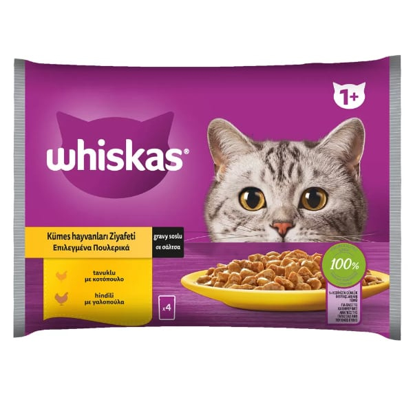 Whiskas Γατοτροφή Πουλερικά σε Σάλτσα 4x85gr