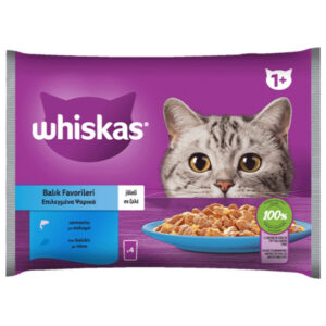 Whiskas Γατοτροφή Ψαρικά σε Σάλτσα 4x85gr
