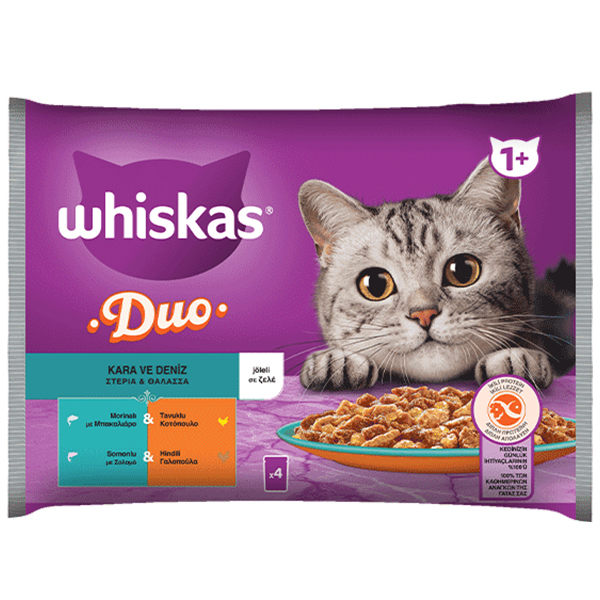 Whiskas Duo Γατοτροφή 4x85gr (Στέρεα & Θάλασσα)