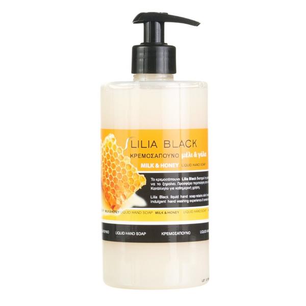 Lilia Black Κρεμοσάπουνο Αντλία 550ml (Μέλι και Γάλα)