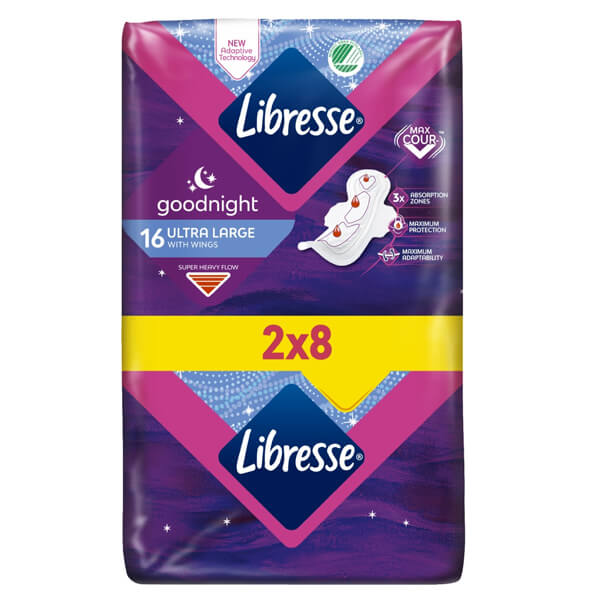 Libresse Σερβιέτες Ultra Large 16τεμ. (Night) (Duo Pack 2x8τεμ.)