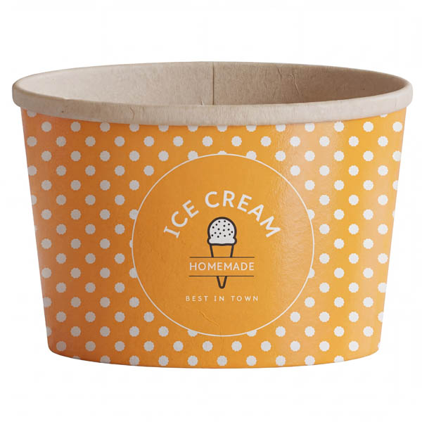 Κύπελλο Παγωτού (12oz) - Dot (Orange) 50τεμ.