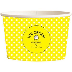 Κύπελλο Παγωτού (8oz) - Dot (Yellow) (50τεμ.)