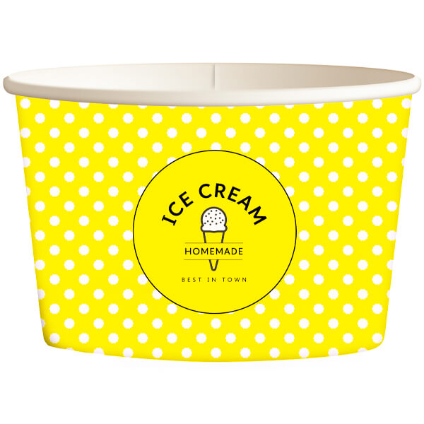 Κύπελλο Παγωτού (8oz) - Dot (Yellow) (50τεμ.)