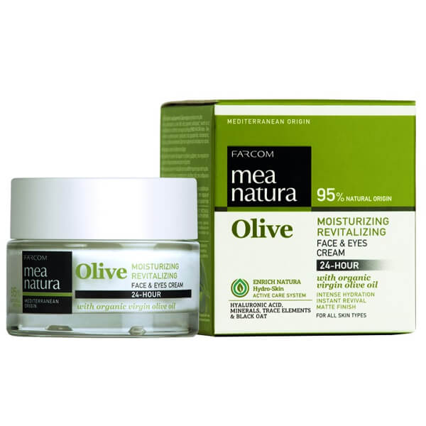 Farcom Mea Natura Olive 24ωρη Ενυδατική Κρέμα 50ml (Πρόσωπο/Μάτια/Λαιμός)
