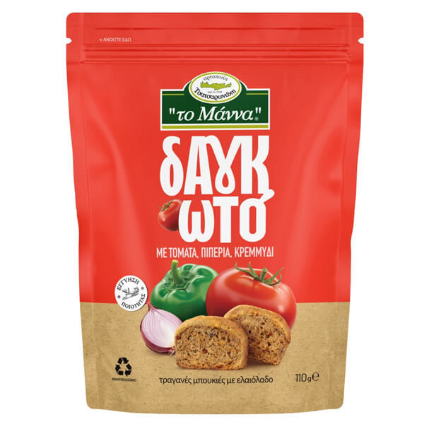 Το Μάννα Δαγκωτό Τραγανές Μπουκιές 110gr - (Ντομάτα & Πιπέρια & Κρεμμύδι)