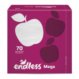 Endless Χαρτοπετσέτα Mega 70τεμ. (33x33cm) Λευκή
