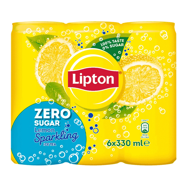 Lipton Sparkling Ice Tea Χωρίς Ζάχαρη Λεμόνι 6x330ml