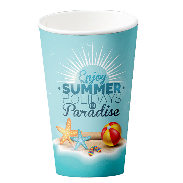 Ποτήρι Χάρτινο Summer (Double Wall) (Μπλε) 12oz-14oz (25τεμ.)