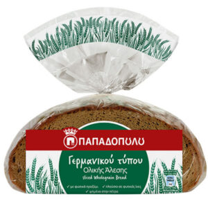 Παπαδοπούλου Ψωμί Γερμανικού Τύπου 500gr (Ολικής Άλεσης)