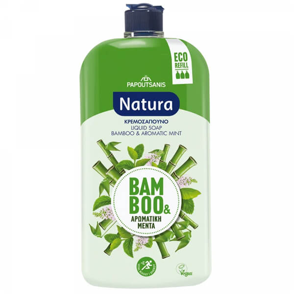 Παπουτσάνης Natura Ανταλλακτικό Κρεμοσάπουνο 900ml (Μέντα & Βαμβούκο)