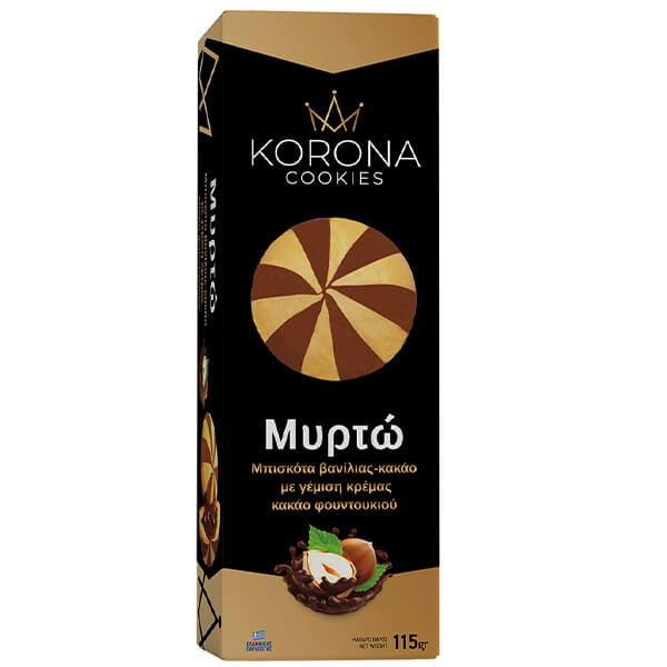 ΦΑΙΔΩΝ Μπισκότα Μύρτω 115gr (Με Γέμιση Κρέμας Κακάο Φουντουκιού)