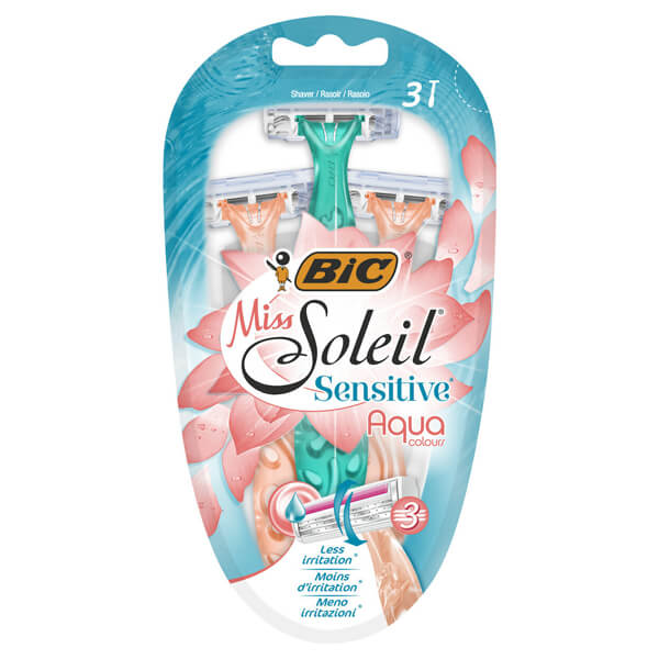 BIC Ξυραφάκια Miss Soleil (3τεμ.) Sensitive Aqua Colours