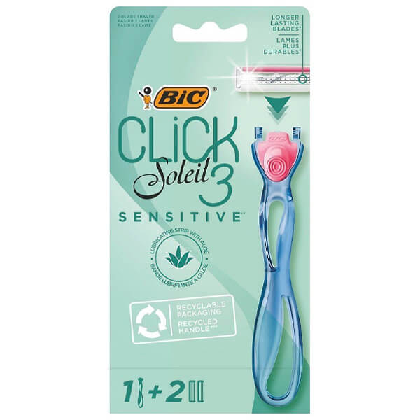 BIC Ξυραφάκια Click Soleil 3 - Sensitive (2 Ανταλλακτικά)