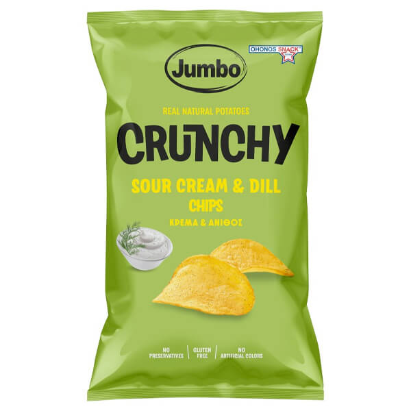 Jumbo Crunchy Chips 90gr - Κρέμα και Άνηθος (Χωρίς Γλουτένη)