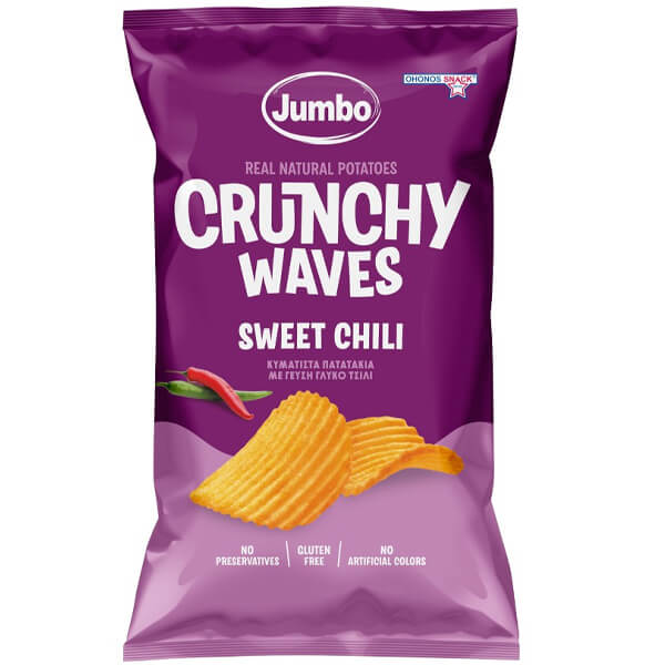 Jumbo Crunchy Chips 90gr (Γλυκό Τσίλι) (Χωρίς Γλουτένη)