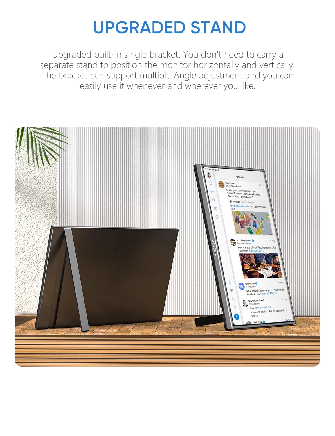 Arzopa Portable Laptop Monitor Black 1080P 17.3'' FHD IPS A1M - Image 5