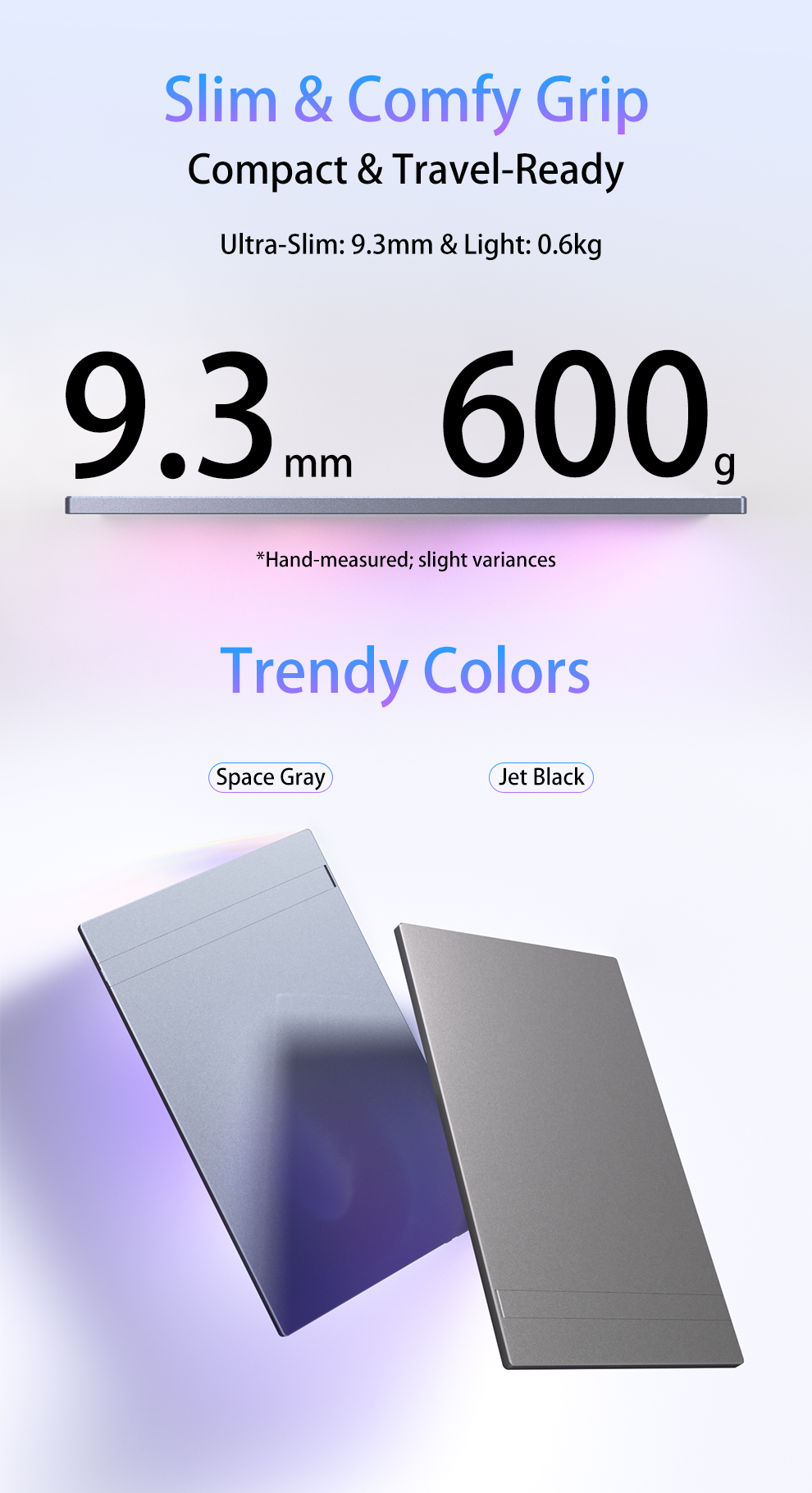 Arzopa Ultra-Thin Portable Monitor Grey 14” FHD 1080P A1S - Image 3