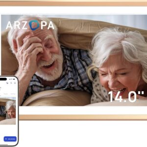 Arzopa Ψηφιακή Κορνίζα Μεταλλική Χρυσή 14"