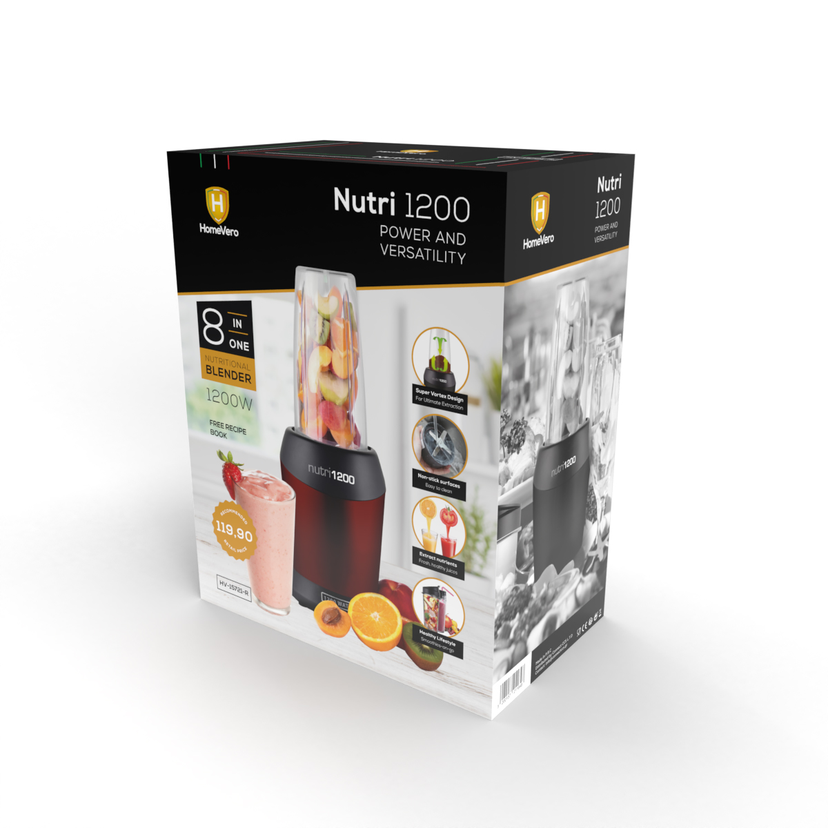 Nutri Blender 1200 1200Watt Red - Image 3