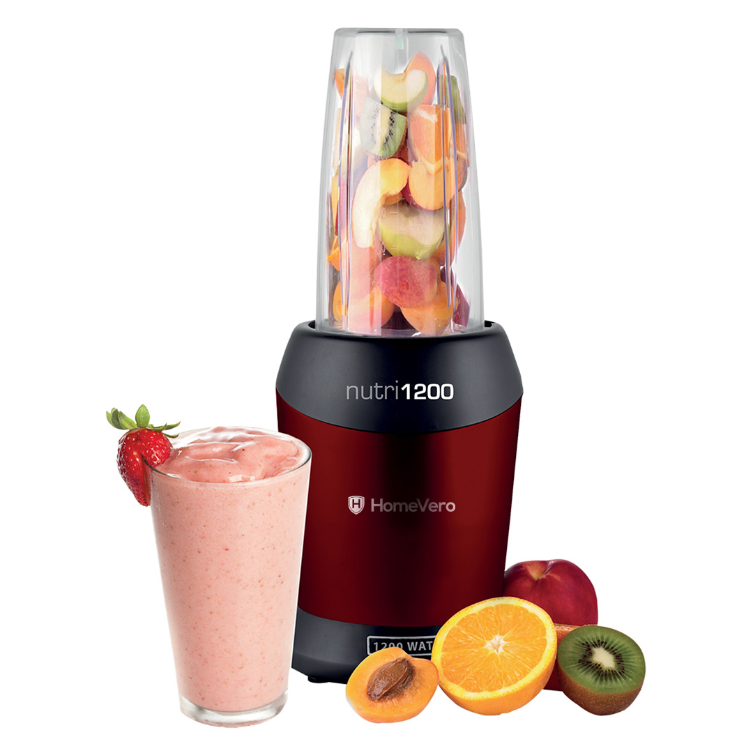 HomeVero Blender 1200W - 1200Watt Red