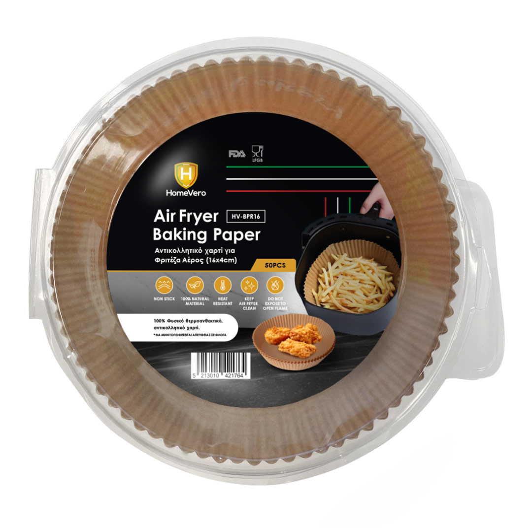 HomeVero Baking Paper Air Fryer - Square 16 cm 50 PCS SET