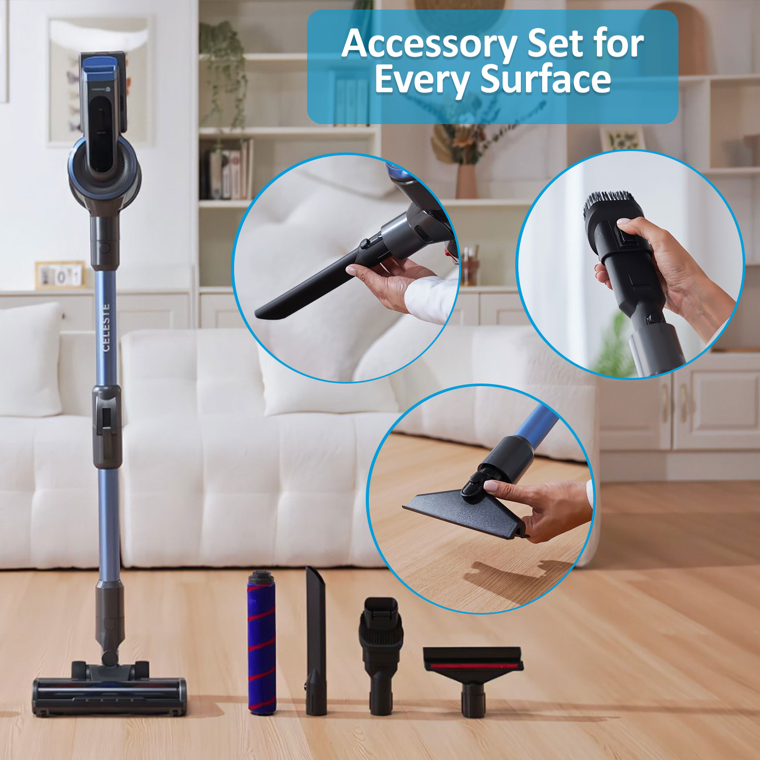 HomeVero Celeste Cordless Vacuum Cleaner HV-CVC400 - Image 8