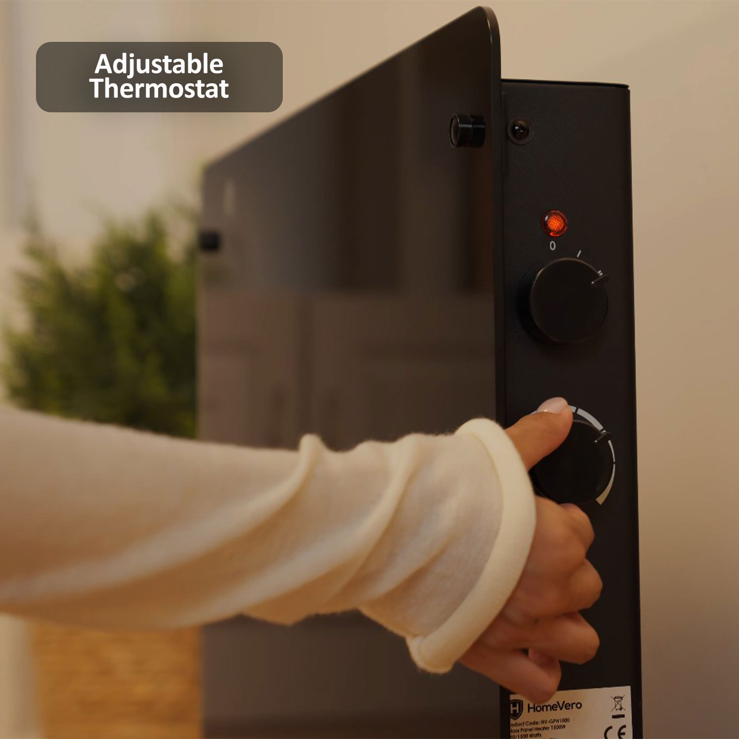 Θερμοπομπός Δαπέδου HomeVero 1500W με Γυάλινη Επιφάνεια και Θερμοστάτη - Image 3