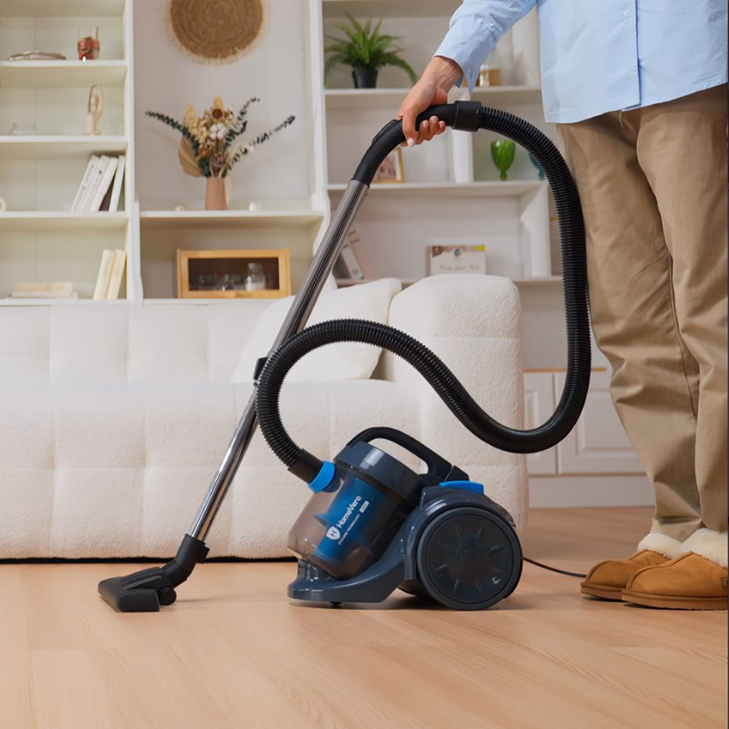 HomeVero Bagless Vacuum Cleaner 2L 800W Blue-Grey - Image 12