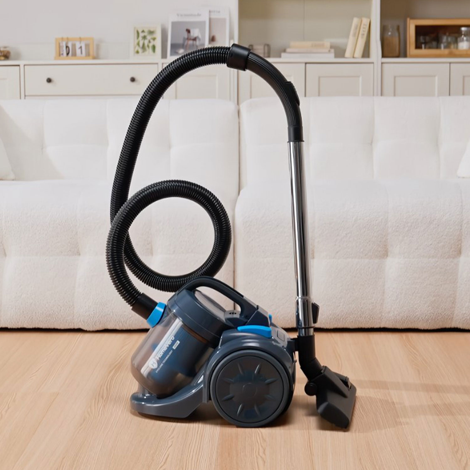 HomeVero Bagless Vacuum Cleaner 2L 800W Blue-Grey - Image 3