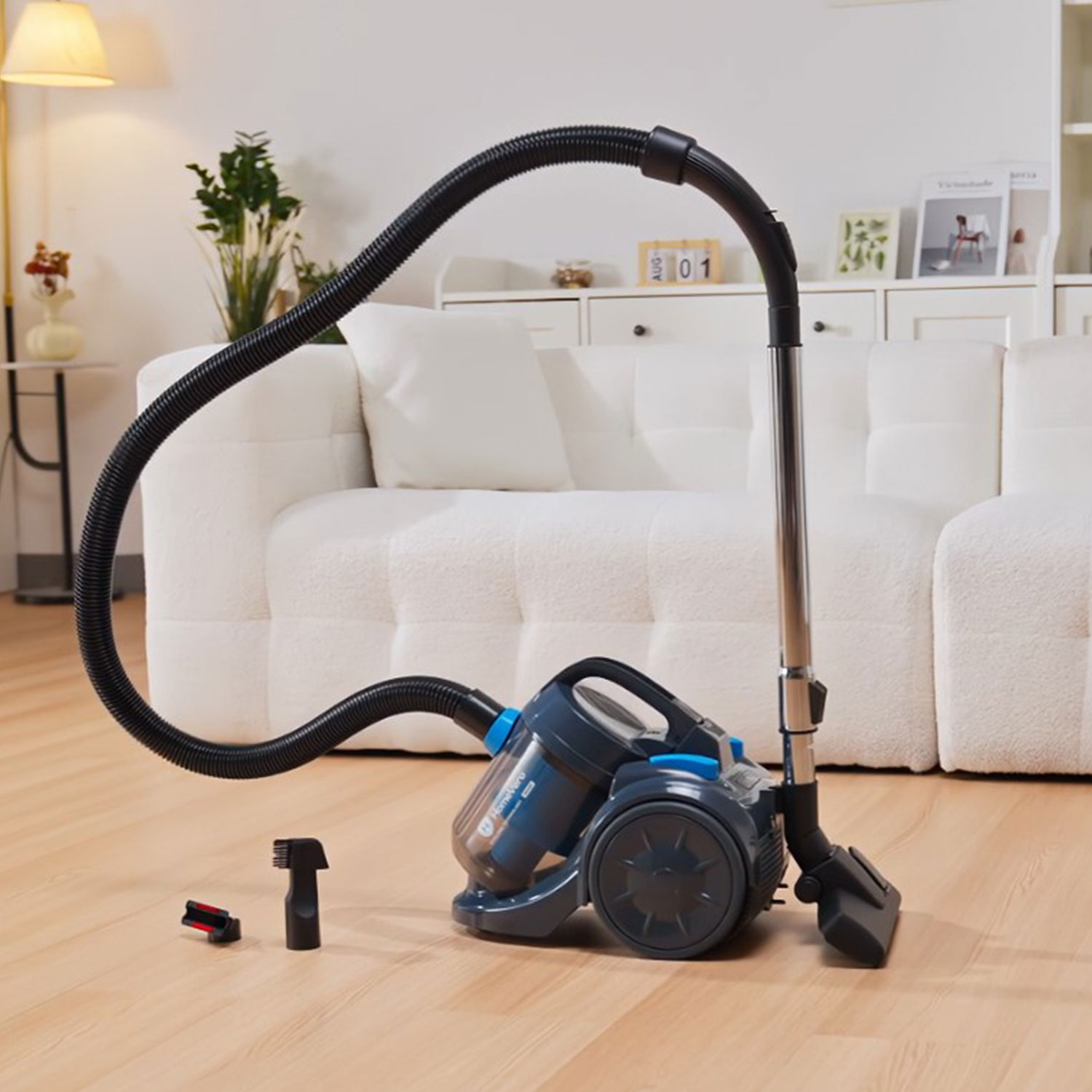 HomeVero Bagless Vacuum Cleaner 2L 800W Blue-Grey - Image 6