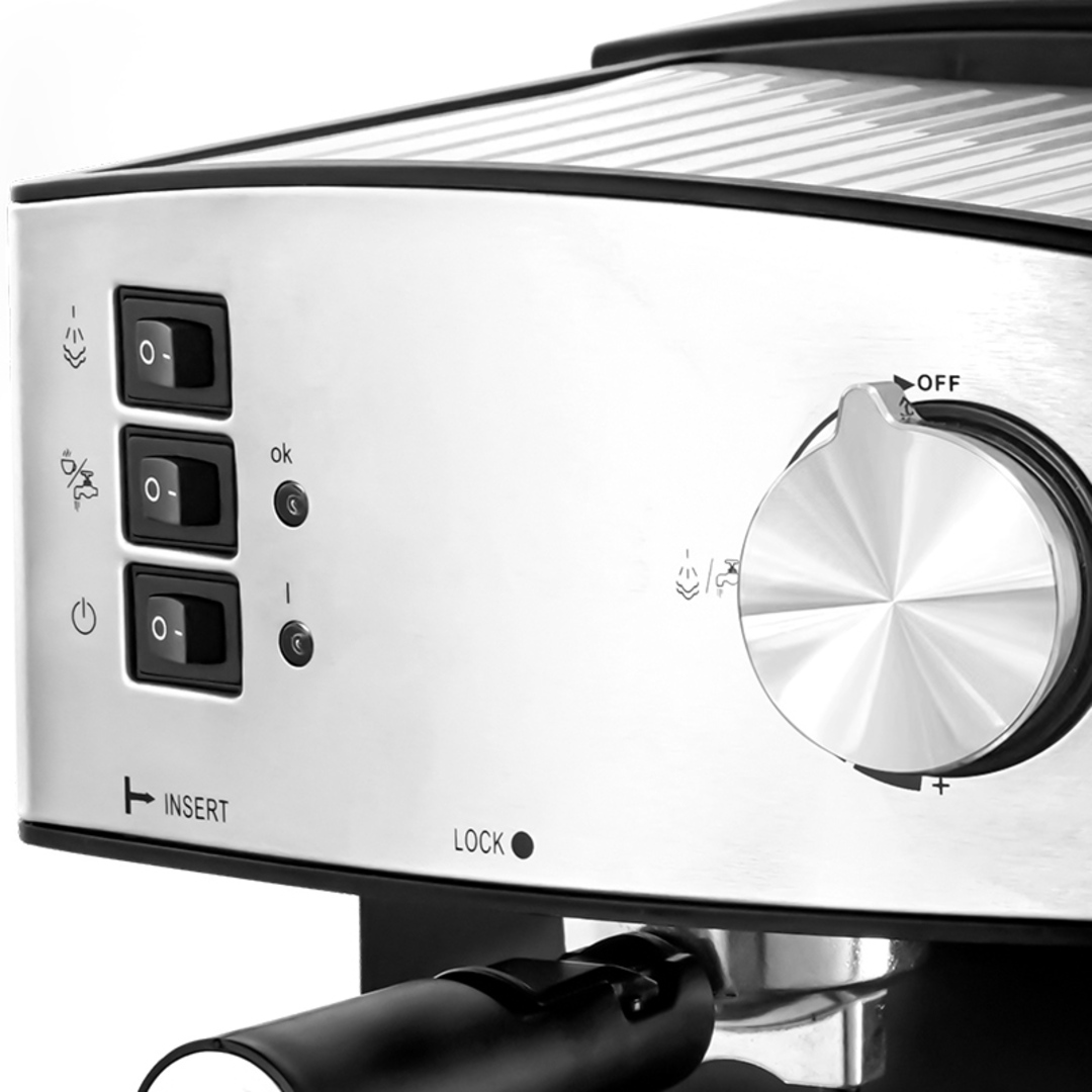 Lexical Μηχανή Espresso Αλεσμένου Καφέ LEM-0602 850W 1.5L Ασημί - Image 2