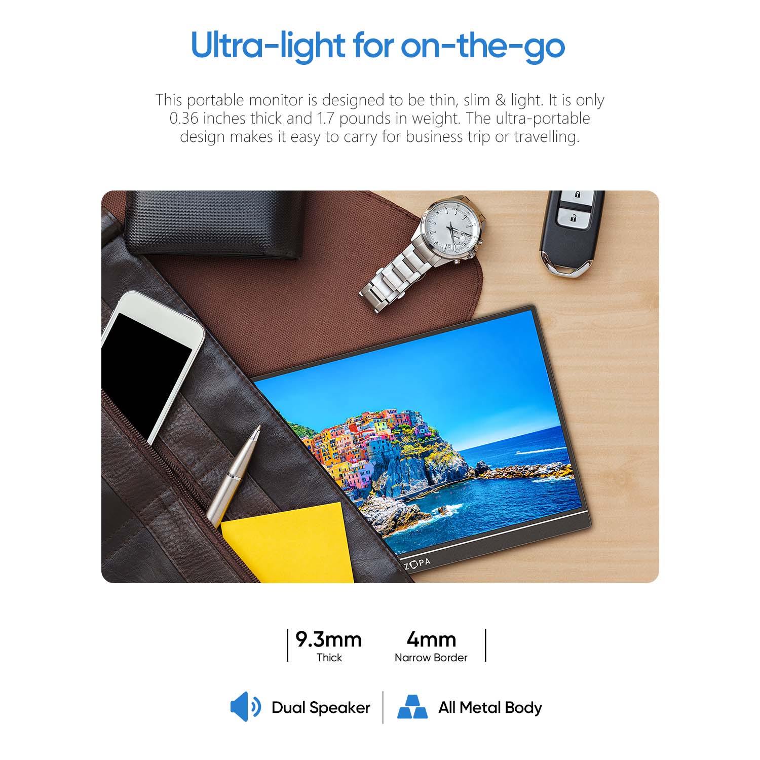 Arzopa Portable Monitor 16.1" FHD Black Z1C - Image 3