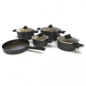 Saucepan Set 9 Pcs (Extra Box) Black Zilan