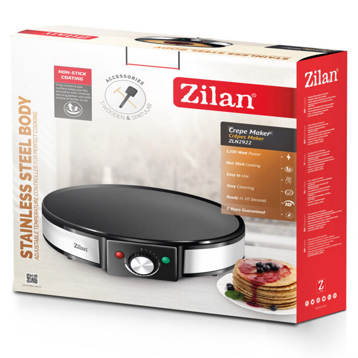 Crepe-Pancake Maker 30cm 1200W ZLN2922 - Image 7