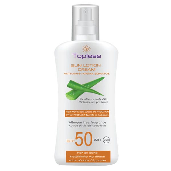 Topless Αντιηλιακή Λοσιόν 150ml (SPF50) Spray
