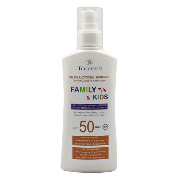 Topless Αντιηλιακή Κρέμα 200ml (SPF50) - Ενήλικες & Παιδιά - Spray