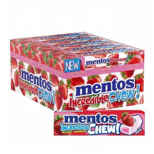 Mentos Incredible Chew (20x45gr) Φράουλα