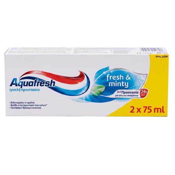 Aquafresh Triple Protection 2x75ml Fresh & Minty Οδοντόκρεμα