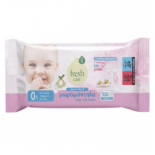 Fresh Care Μωρομάντηλα 100τεμ. Χαμομήλι