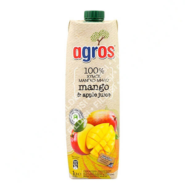 Agros Χυμός Μάνγκο - Μήλο 100% Φυσικός 1lt