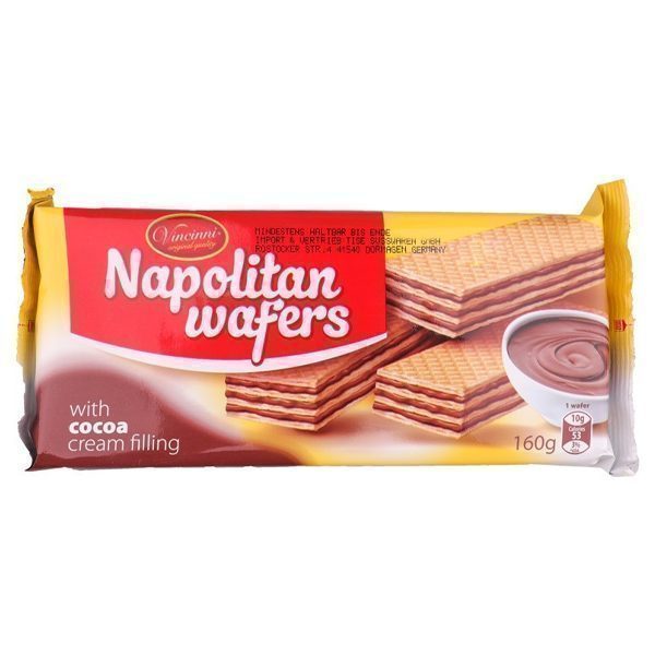 Vincinni Γκοφρέτες 160gr Κρέμα Κακάο