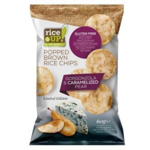 Rice Up Τσιπς Ολικής 60gr Καραμελωμένο Αχλάδι & Gorgonzola