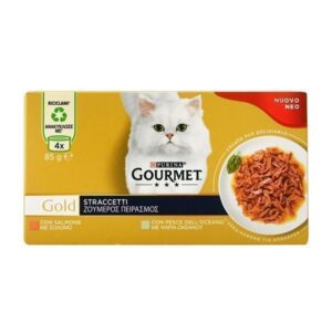 Gourmet Gold Γατοτροφή 4x85gr Ζουμερός Πειρασμός Ψάρια Ωκεανού
