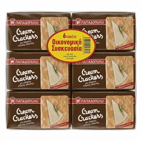Παπαδοπούλου Cream Crackers 6x175gr