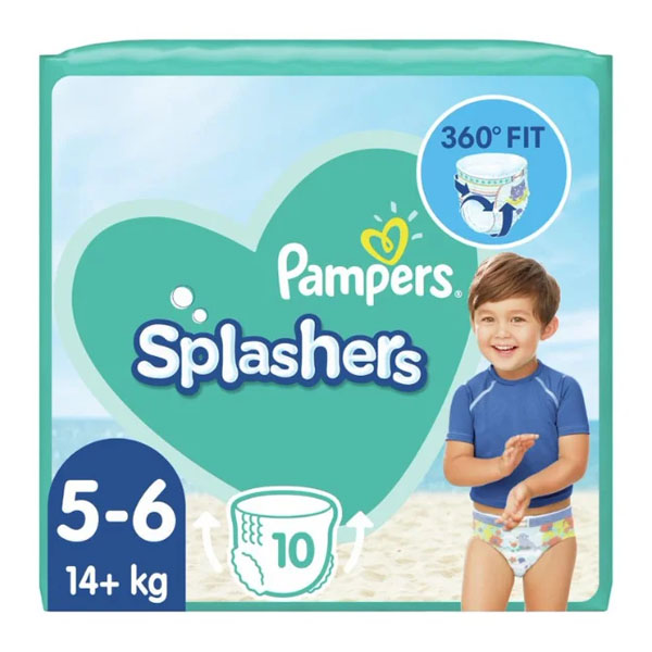 Pampers Πάνες Μαγιό Splashers Νο5-6 10τμχ 14+kg