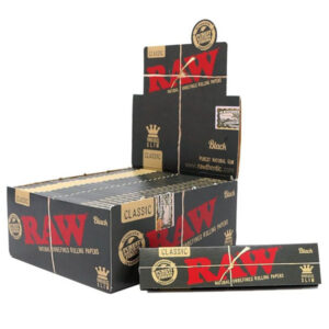 Raw Μαύρο Κλασικό Connoisseur King Size Με Τζιβάνες (32φχ24τεμ)