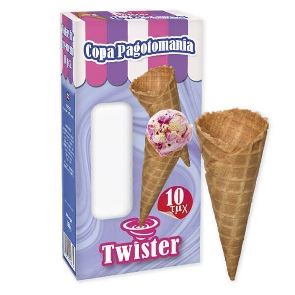 Twister Κώνος Παγωτού Μπισκότο 10τμχ
