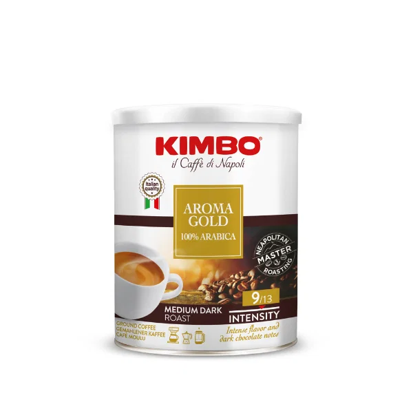Kimbo Καφές Espresso Aroma Gold 100% Arabica 250g Αλεσμένος Μεταλικός