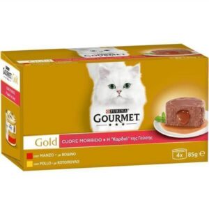 Gourmet Gold Γατοτροφή (4x85gr) Βοδινο-Κοτοπουλο Ταρτάρ
